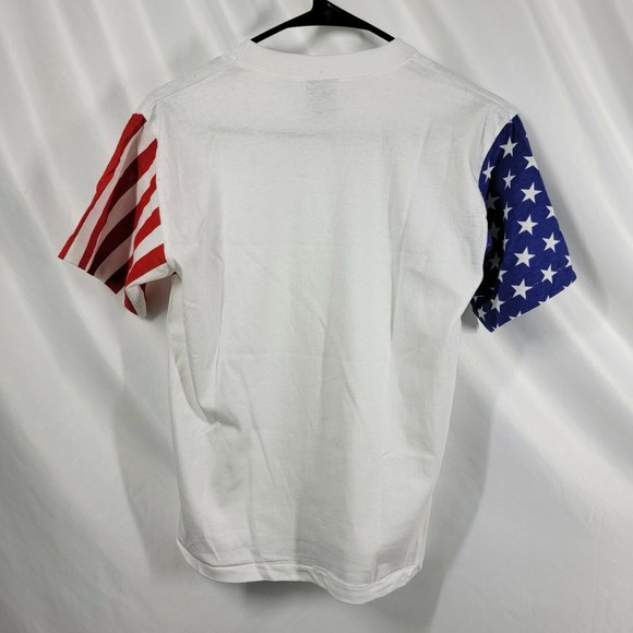 Vintage 90s Youth S M L Cal Cru Stars Stripes Single Stitched Sleeve T Shirt USA - Picture 3 of 10